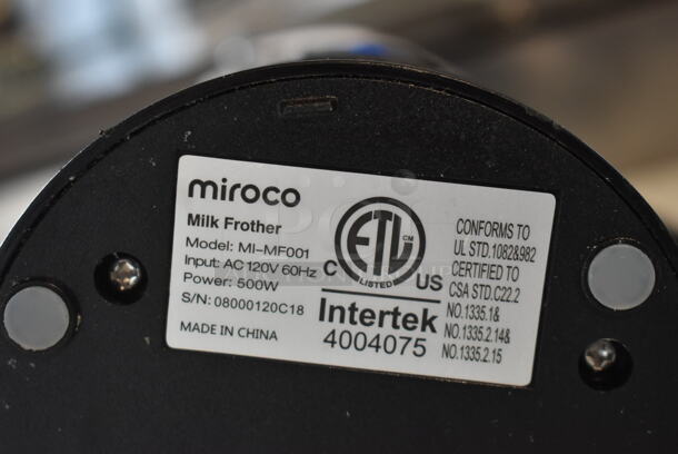 Miroco MI-MF001 Metal Countertop Milk Frother on Base. 120 Volts, 1 Phase. - Image 8 of 8