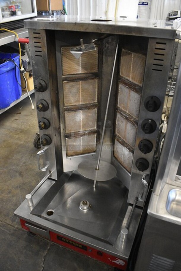 Attias Stainless Steel Commercial Countertop Natural Gas Powered Vertical Broiler Gyro Machine. 24x27x43.5. - Image 3 of 6
