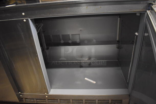 Beverage Air UCR60A Stainless Steel Commercial 2 Door Undercounter Cooler on Commercial Casters. 115 Volts, 1 Phase. 60x30x36. Tested and Working! - Image 3 of 5