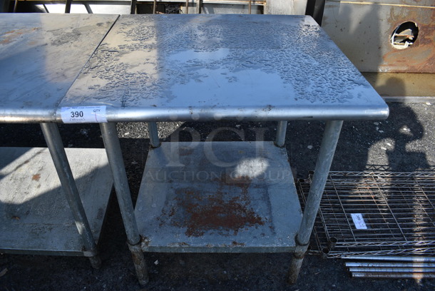 Stainless Steel Table w/ Metal Under Shelf. 30x30x34.5