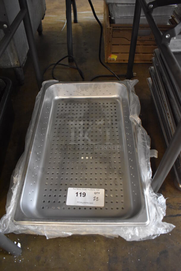 22 Stainless Steel Full Size Perforated Drop In Bins. 1/1x4. 22 Times Your Bid! - Image 3 of 5