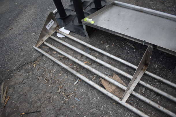 Metal Tray Slide Style Shelf w/ Wall Mount Brackets. 79.5x14x9 - Image 4 of 4