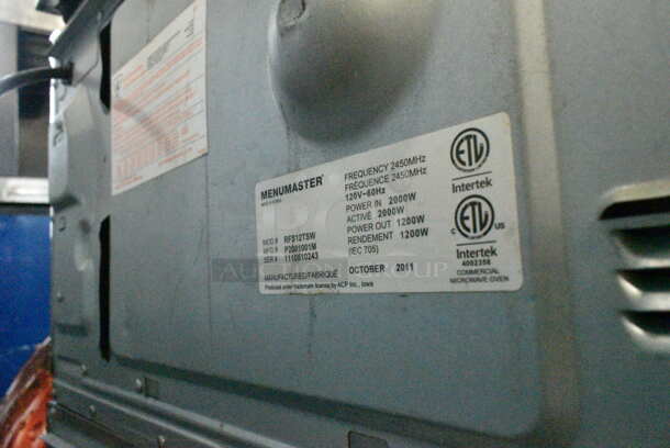 Menumaster RFS12TSW Stainless Steel Commercial Countertop Microwave Oven. 120 Volts, 1 Phase.  - Image 4 of 4