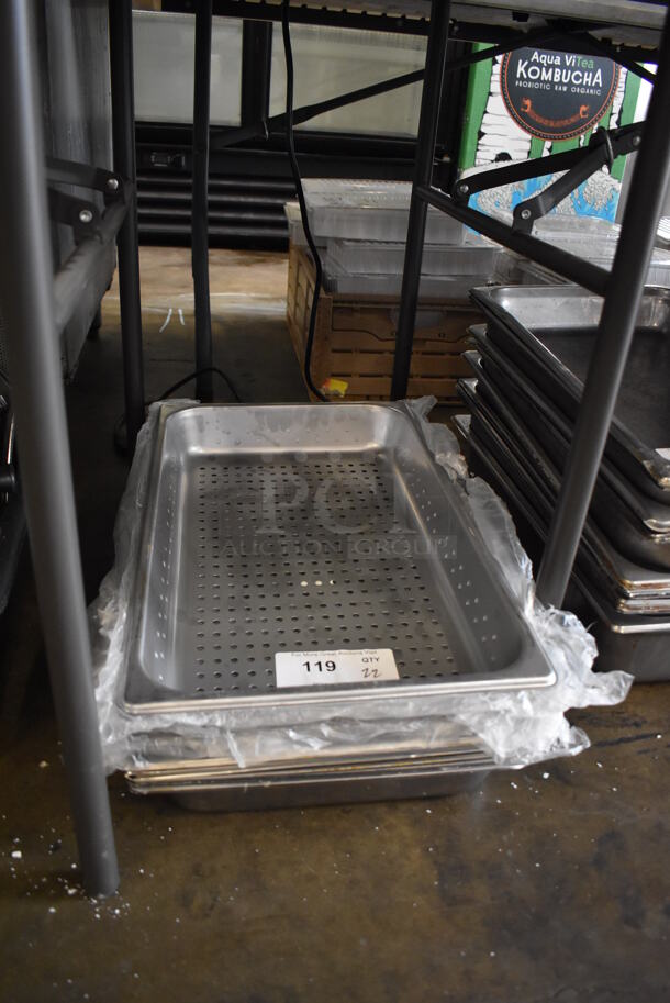 22 Stainless Steel Full Size Perforated Drop In Bins. 1/1x4. 22 Times Your Bid! - Image 5 of 5