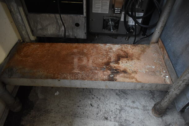 Butcher Block Table w/ Commercial Can Opener Mount and Metal Under Shelf. - Image 4 of 5