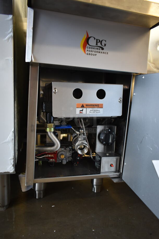BRAND NEW SCRATCH AND DENT! 2021 Cooking Performance Group CPG 351FCPG15L Stainless Steel Commercial Countertop Propane Gas Powered Deep Fat Fryer. 26,000 BTU.  - Image 8 of 8