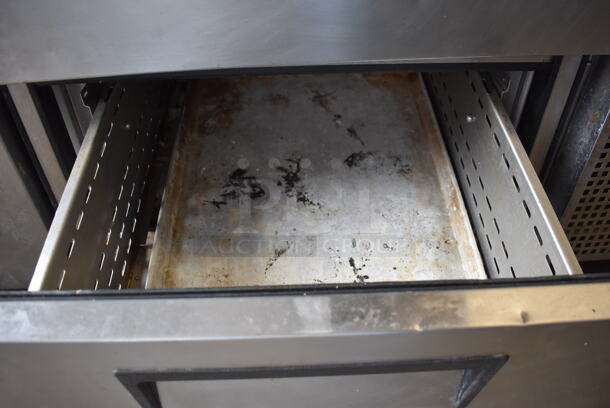 True Stainless Steel Commercial Pizza Prep Table w/ 2 Drawers on Commercial Casters. 115 Volts, 1 Phase. 45x33x42. Tested and Working! - Image 8 of 10