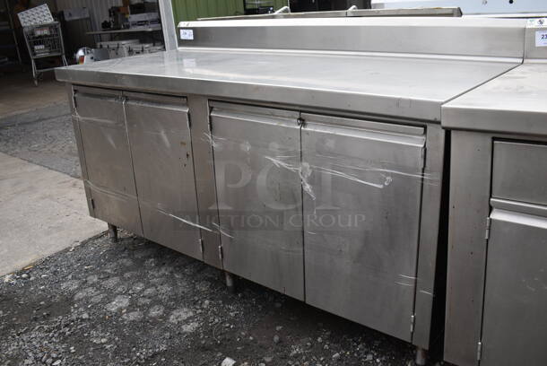 Stainless Steel Commercial Table w. 4 Doors and Back Splash. 72x32.5x42.5 - Image 2 of 6
