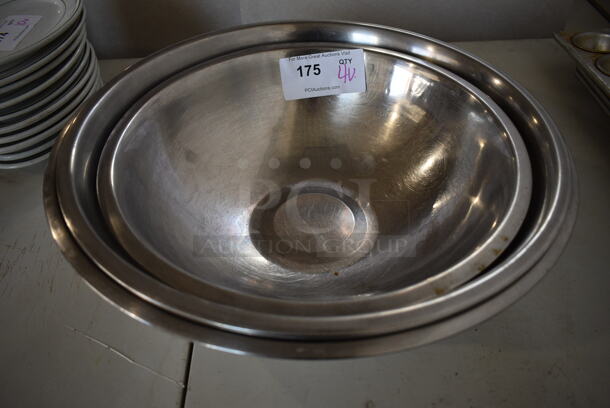 4 Various Metal Bowls. Includes 15.5x15.5x4.5. 4 Times Your Bid!