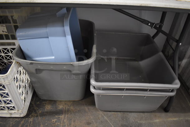 ALL ONE MONEY! Lot of Items Under Table Including Poly Bins and Crates - Image 4 of 4