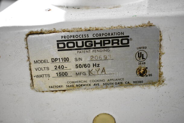 DoughPro DP1100 Metal Commercial Countertop Dough Press. 240 Volts, 1 Phase.  - Image 6 of 6