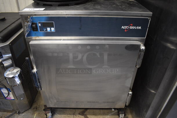 Alto Shaam Stainless Steel Commercial Single Door Undercounter Pass Through Warming Holding Cabinet on Commercial Casters. 25.5x29x34. Tested and Working! - Image 1 of 7