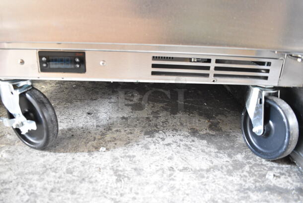BRAND NEW SCRATCH AND DENT! Beverage Air WTF24AHC Stainless Steel Commercial Single Door Work Top Freezer on Commercial Casters. 115 Volts, 1 Phase. Tested and Working! - Image 3 of 6