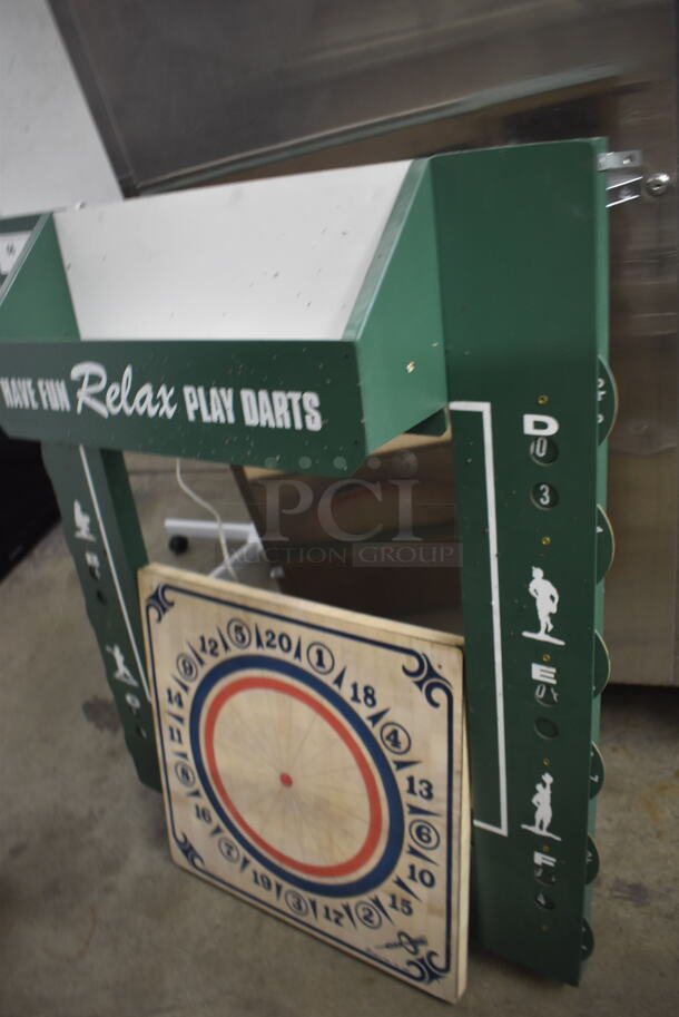 Dartboard Cabinet Set With Enclosed Light. - Image 3 of 4