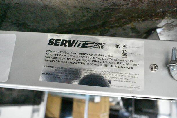 BRAND NEW SCRATCH AND DENT! ServIt 423SW60TLHA 60" Lighted Strip Warmer with Single Toggle Control. 120 Volts, 1 Phase.  - Image 7 of 7