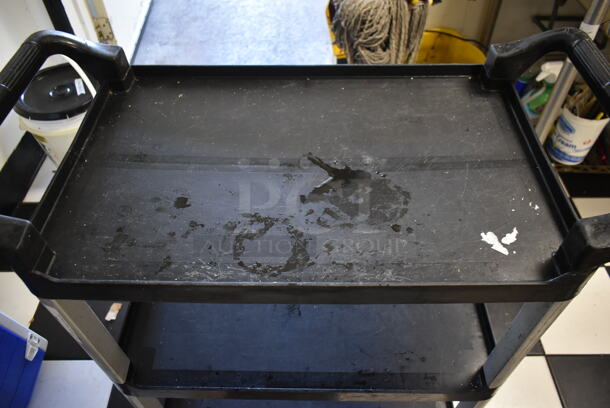 Black Poly 3 Tier Cart w/ Handles on Commercial Casters. (kitchen) - Image 3 of 6