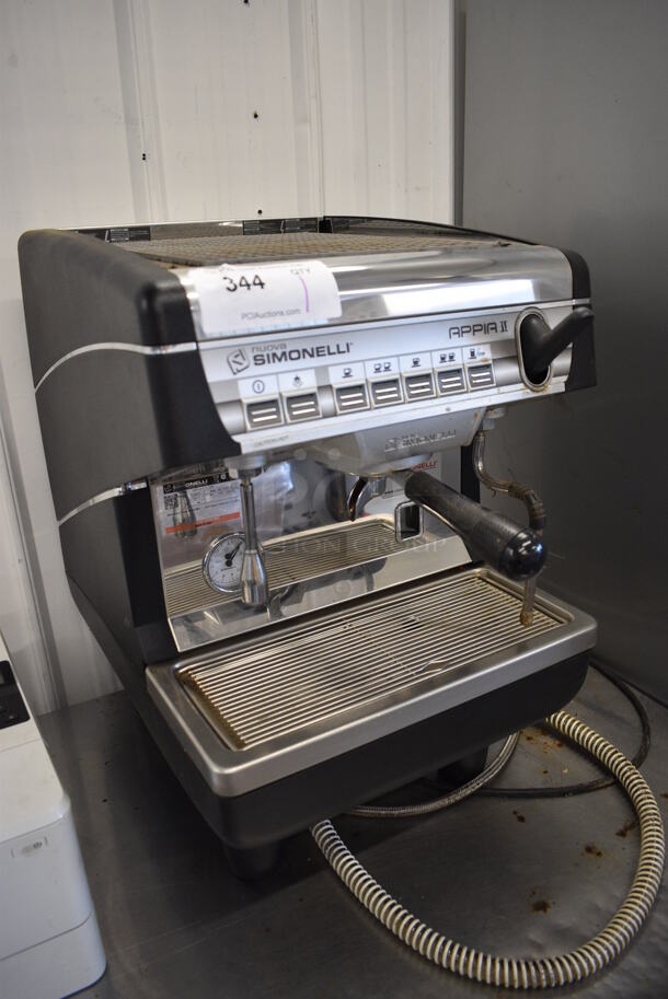 2014 Nuova Simonelli Model APPIA II V GR1 Stainless Steel Commercial Countertop Single Group Espresso Machine w/ Portafilter and Steam Wand. 110-120 Volts, 1 Phase. 16x22x25 - Image 2 of 6