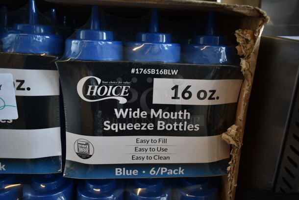 12 BRAND NEW! Bundles of 6 Choice 176SB16BLW 16 oz. Blue Wide Mouth Squeeze Bottle. 12 Times Your Bid! - Image 3 of 4