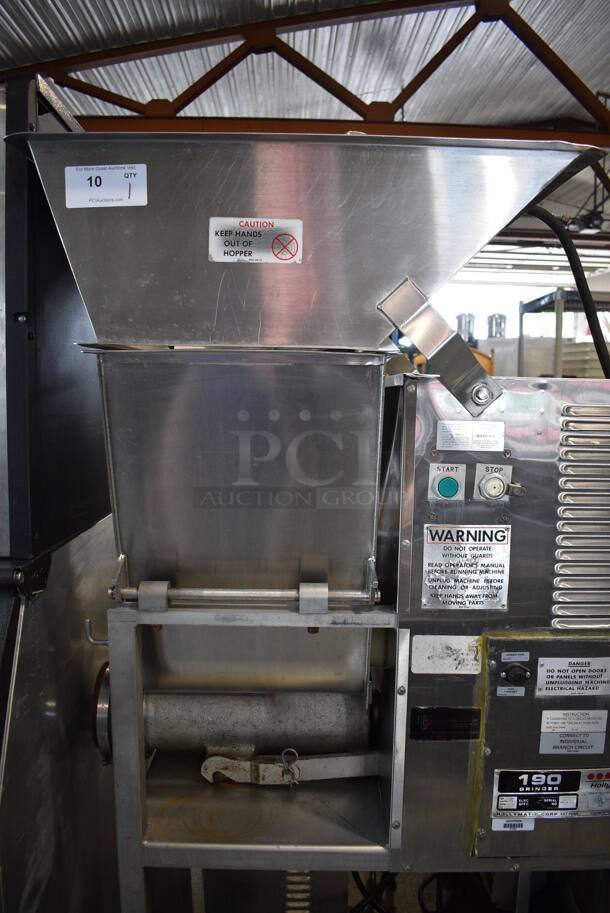 Hollymatic 190 Grinder Stainless Steel Commercial Floor Style Meat Grinder on Commercial Casters. 200 Volts. 36x26x72 - Image 6 of 9