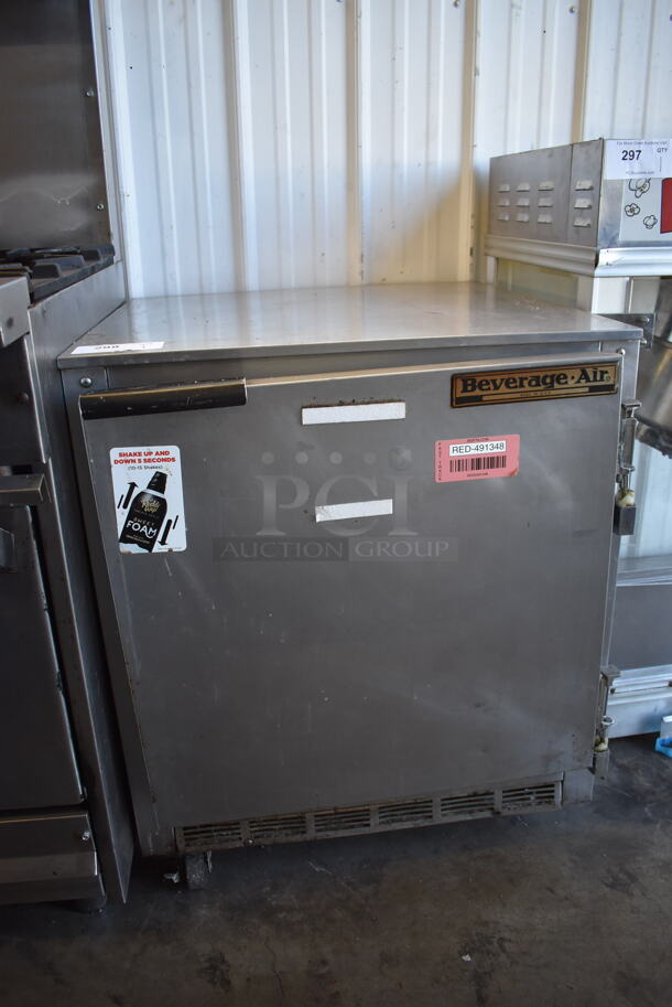 Beverage Air UCR27A Stainless Steel Commercial Single Door Undercounter Cooler on Commercial Casters. 1 Caster Needs To Be Reattached. 115 Volts, 1 Phase. 27x30x32. Tested and Working! - Image 3 of 5