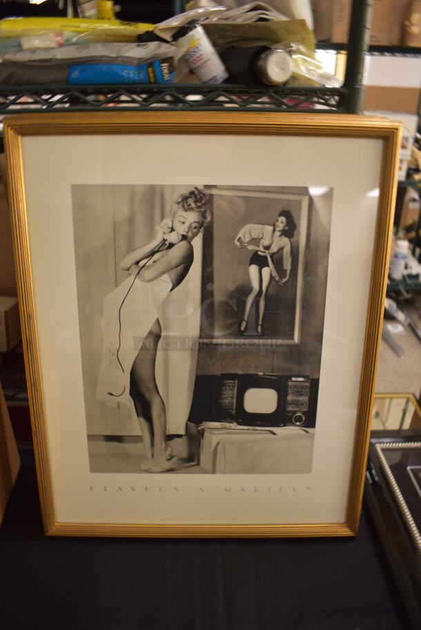 4 1991 Special Edition Marilyn Monroe Playboy Photos in Golden Frames. 4 Times Your Bid!