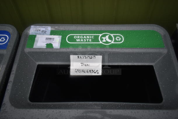 BRAND NEW SCRATCH AND DENT! Rubbermaid 6901961683GS Configure 45 Gallon Stenni Gray 1 Stream Organic Waste Indoor Rectangular Recycling Container - Image 3 of 4