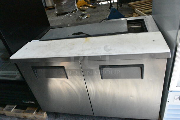 2018 True TSSU-48-12-HC Stainless Steel Commercial Prep Table. 115 Volts, 1 Phase. Tested and Powers On But Does Not Get Cold  - Image 1 of 6