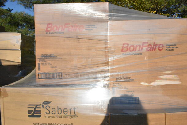 24 BRAND NEW! Boxes Including BonFaire BF5216 Black Insert, 55388-8B Square Cake Tray, 300050 Natural Kraft Deli Sandwich Bag, EP-BHC16-WS . 24 Times Your Bid!  - Image 2 of 6