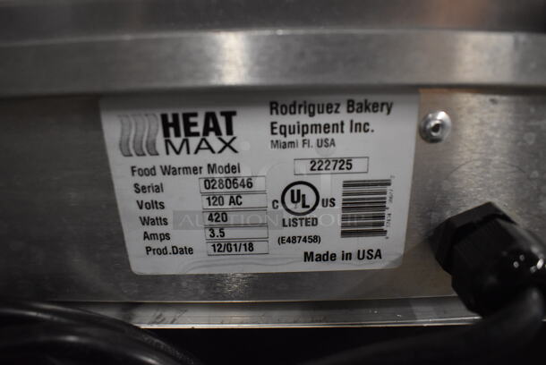2018 Heat Max 222725 Stainless Steel Commercial Warming Display Case Merchandiser. 120 Volts, 1 Phase. 23x28x59.5. Tested and Working! - Image 6 of 7