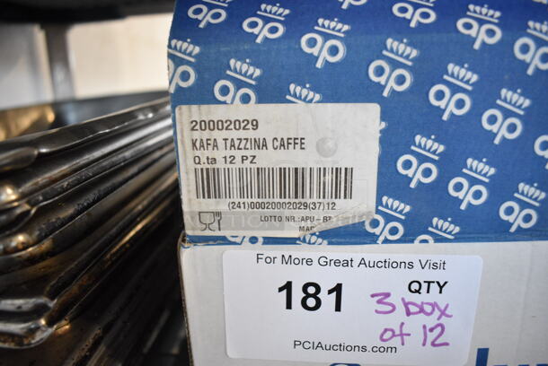 3 Boxes of 12 BRAND NEW LavAzza White Ceramic Mugs. 3.5x2.5x2.5. 3 Times Your Bid! - Image 4 of 5