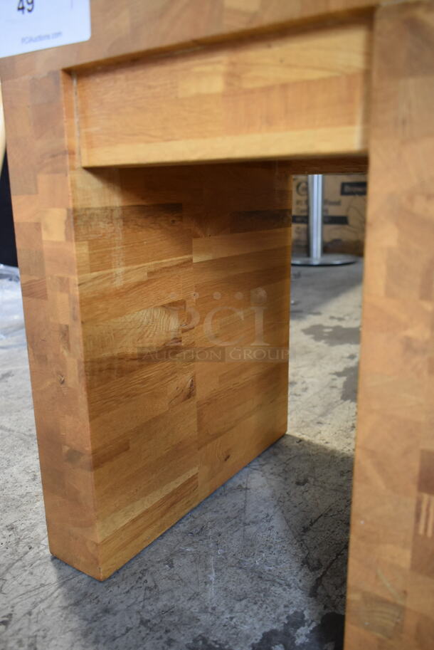 Wooden Butcher Block Table.  - Image 4 of 5