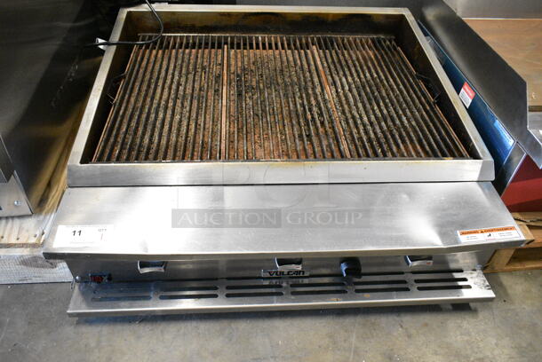 Vulcan VTEC36-2 Stainless Steel Commercial Countertop Propane Gas Powered Charbroiler Grill. 66,000 BTU.  - Image 1 of 5