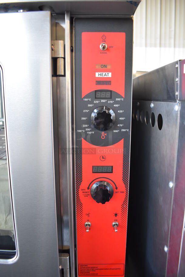 2 BRAND NEW SCRATCH AND DENT! LATE MODEL! Vulcan VC5GD-11D1Z Stainless Steel Commercial Natural Gas Powered Full Size Convection Oven w/ View Through Doors, Metal Oven Racks and Thermostatic Controls on Commercial Casters. 41x31x71. 2 Times Your Bid! - Image 3 of 9