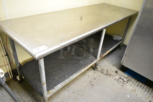 Stainless Steel Table w/ Metal Under Shelf. (kitchen) - Image 1 of 2