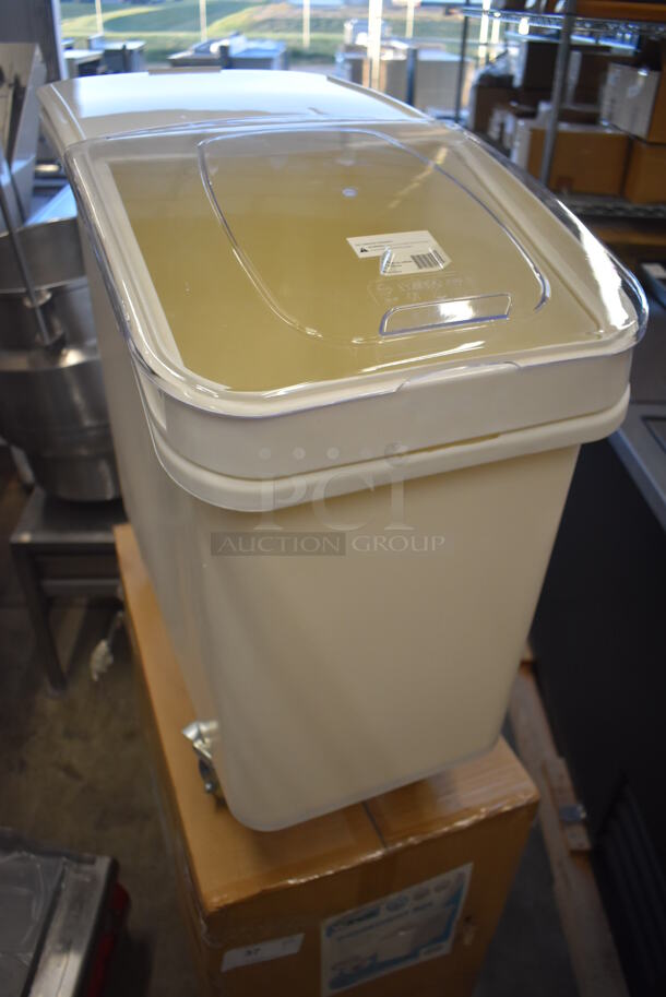 BRAND NEW IN BOX! Winco White Poly Ingredient Bin on Commercial Casters. 15.5x29.5x28 - Image 12 of 12