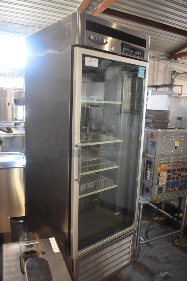 Turbo Air MSR-23G-1 Maximum Single Glass Door Merchandiser Cooler With Polycoated Shelves On Commercial Casters. 115V, 1 Phase. Tested and Powers On But Does Not Get Cold - Image 2 of 7