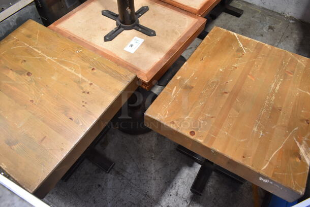 8 Butcher Board Wooden Dining Height Table on Black Metal Table Base. 8 Times Your Bid! - Image 4 of 8