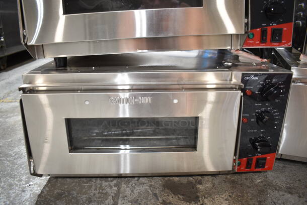 2024 Crosson CPO-160 Stainless Steel Commercial Countertop Electric Powered Pizza Oven w/ Broken Cooking Stone. 120 Volts, 1 Phase. Tested and Working! - Image 1 of 7