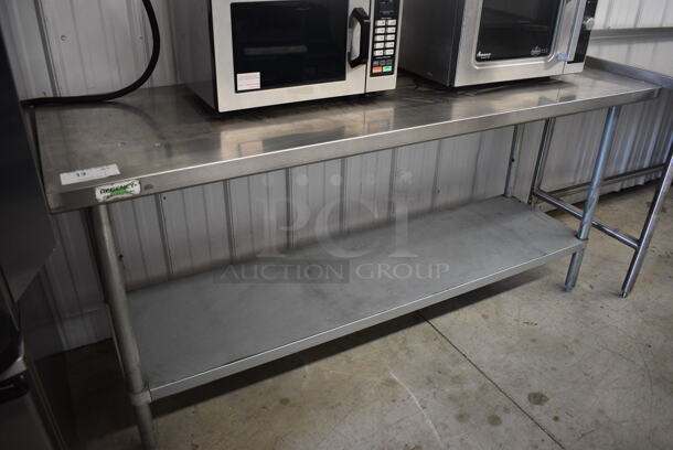 Stainless Steel Table w/ Metal Under Shelf. 72x24x34