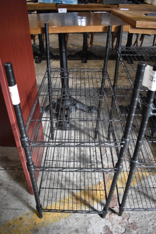 Black Metal 3 Tier Shelving Unit. 13.5x23.5x31