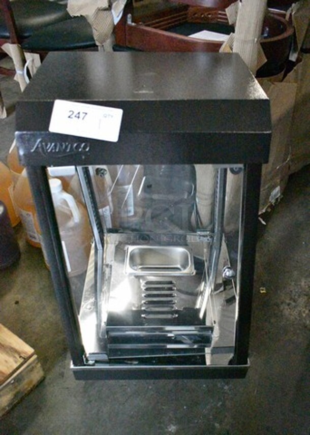 BRAND NEW SCRATCH AND DENT! 2023 Avantco 177HDC13 13" Self/Full Service 3 Shelf Countertop Heated Display Case with Hinged Doors. 120 Volts, 1 Phase. Tested and Working! - Image 6 of 12