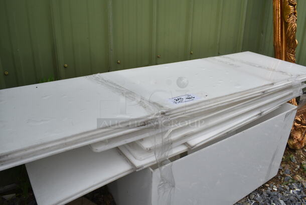 ALL ONE MONEY! Lot of Collapsible Acrylic Tables; 7 Bottoms and 4 Tops - Image 2 of 7