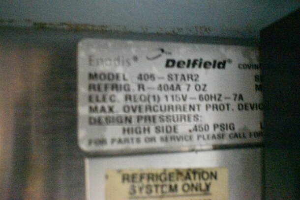 Delfield 406-STAR2 Stainless Steel Commercial Single Door Undercounter Cooler on Commercial Casters. 115 Volts, 1 Phase. Tested and Working! - Image 2 of 4