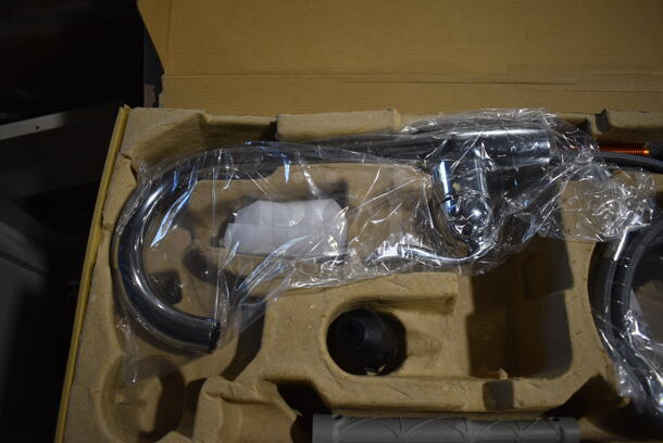 BRAND NEW! Royston Wood Pattern Single Door Cabinet w/ Elkay Sink Basin and Moen Faucet. 18x30x27 - Image 9 of 10