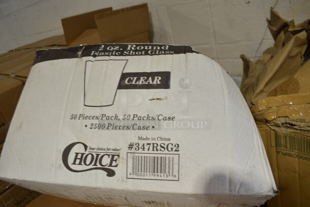 PALLET LOT of 26 BRAND NEW Boxes Including 347RSG2 Choice 2 oz. Clear Plastic Shot Glass - 2500/Case, 5001RT800B Lavex 8" White Hardwound Paper Towel, 800 Feet / Roll - 6/Case, 500CC16PLA EcoChoice 16 oz. PLA Compostable Plastic Cold Cup - 1000/Case, 500LFLAT Choice Clear Flat Lid with Straw Slot - 9, 12, 16, 20, and 24 oz. - 1000/Case, 999LFLAT Choice 9, 12, 16, 20, and 24 oz. Clear Flat Lid with Straw Slot - 50/Pack, 999RSG2 Choice 2 oz. Clear Plastic Shot Glass - 50/Pack, 500CC32P Choice Clear PET Plastic Cold Cup - 32 oz. - 500/Case, 394365XL Noble Products Powder-Free Disposable Vinyl Gloves for Foodservice - 1000/Case, 347TCL10 Choice 10 oz. Clear Disposable Plastic Tumbler - 500/Case, Acopa 20 oz Slanted Bowls, Environ Knives, Stainless Steel Beverage Holder Dispenser. 26 Times Your Bid!  - Image 11 of 12