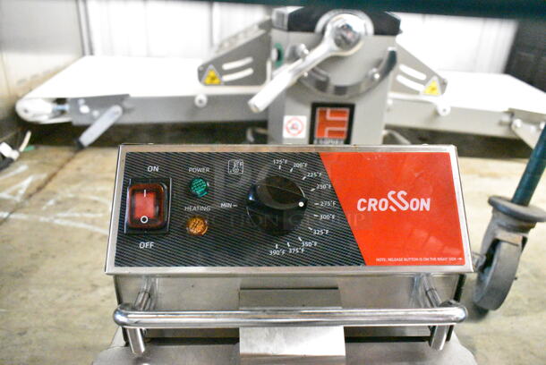 	BRAND NEW SCRATCH AND DENT! 2024 Crosson CF-26 Stainless Steel Commercial Countertop Electric Powered Single Bay Fryer w/ Metal Fry Basket and Lid. 120 Volts, 1 Phase. - Image 2 of 6