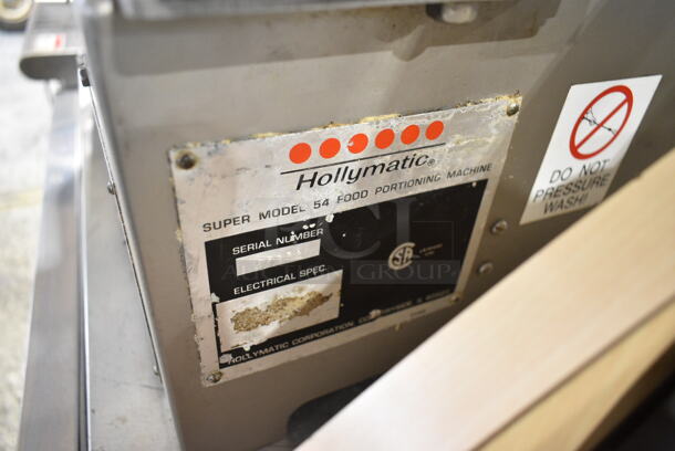 Hollymatic Super Model 54 Metal Commercial Countertop Patty Former. 115 Volts, 1 Phase. Tested and Powers On But Parts Do Not Move - Image 11 of 12