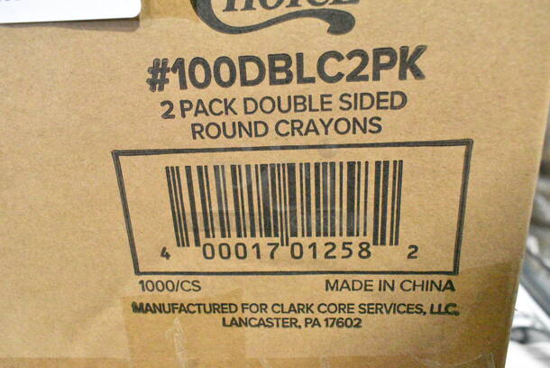 2 BRAND NEW SCRATCH AND DENT! Items Including Choice 100DBLC2PK Double-Sided Kids' Restaurant Crayons in Cello Wrap - 1000/Case and Choice 100HEXDBLC2PK 2 Pack Double-Sided Hexagonal Kids' Restaurant Crayons in Cello Wrap - 1000/Case. 2 Times Your Bid!  - Image 3 of 4