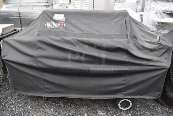 Weber Summit 270000 Metal Outdoor Propane Gas Powered Grill w/ Right Side Single Burner Range on Commercial Casters. Comes w/ Cover. 78x28x46 - Image 2 of 10