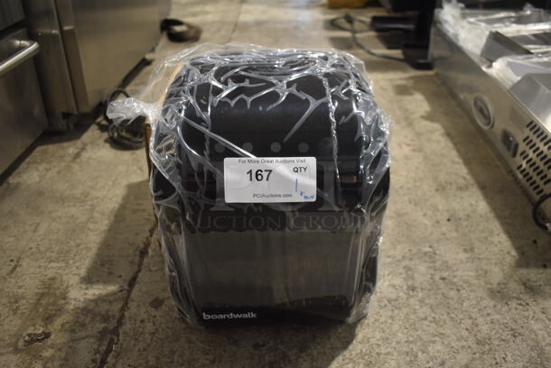 BRAND NEW IN BOX! Boardwalk Black Poly Wall Mount Paper Towel Dispenser. - Image 1 of 4